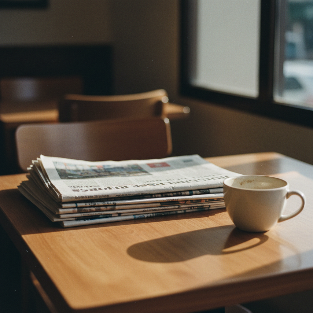 A stack of Malawian newspapers on a table, with one showing a headline about the economy.