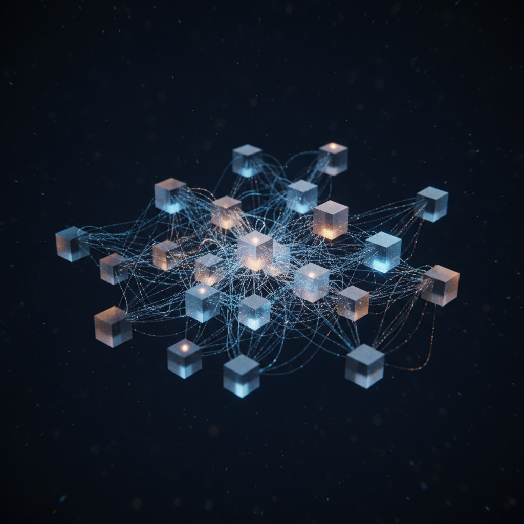 A visual representation of internal links connecting different nodes of a website.