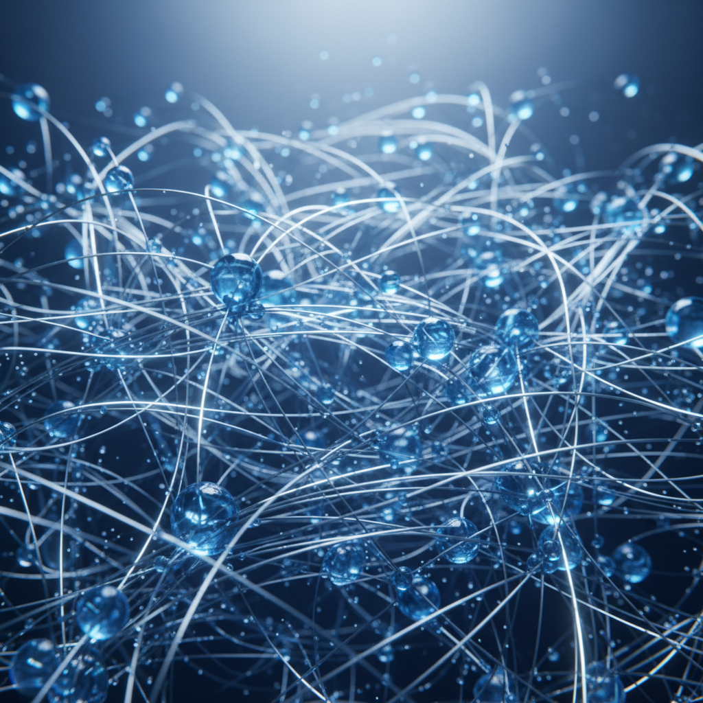 A conceptual visualization of a digital internal link network connecting various web pages.