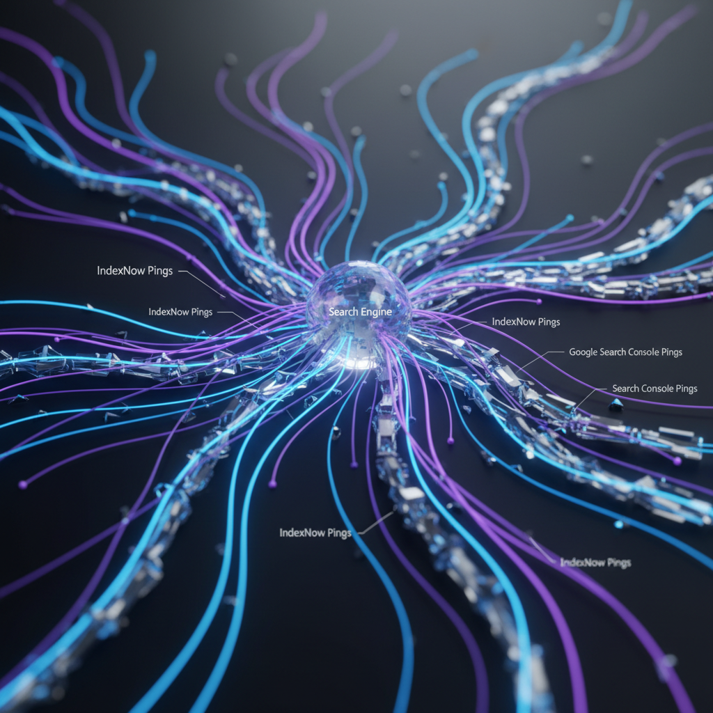 Conceptual visualization of search engine crawling and indexing.