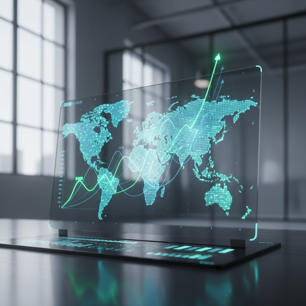 A sophisticated command center interface showing automated SEO growth charts and content pipelines.