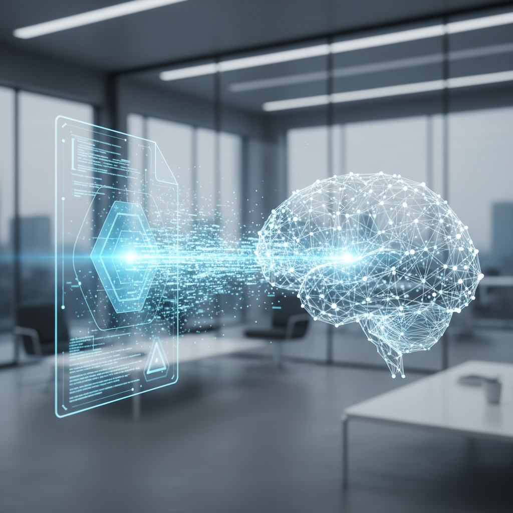 A high-speed digital stream representing data moving instantly into a neural network cloud.