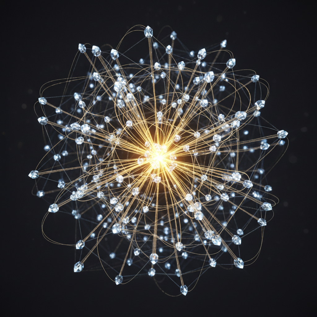 A visual representation of an internal link network connecting various website pages automatically.