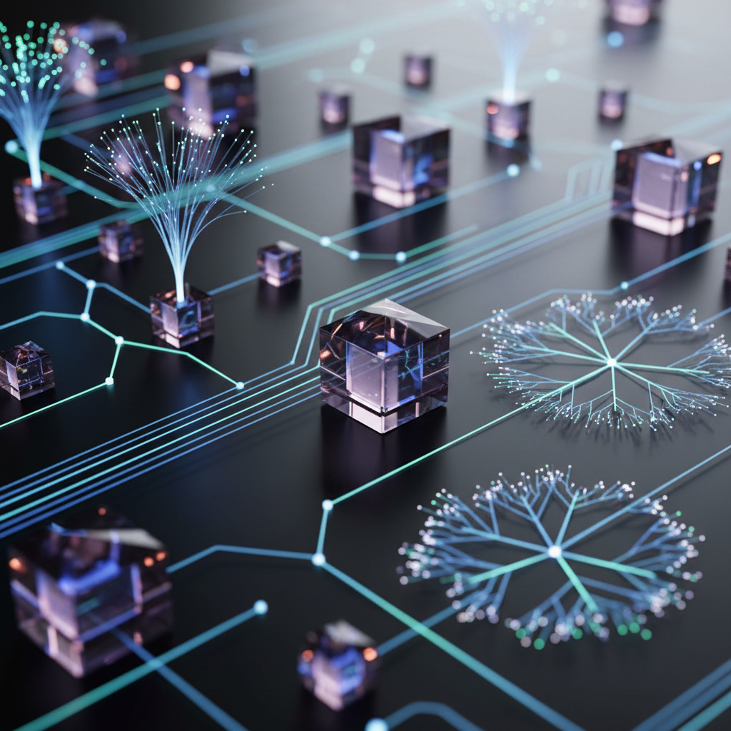 A conceptual visualization of an internal link network connecting different content nodes.