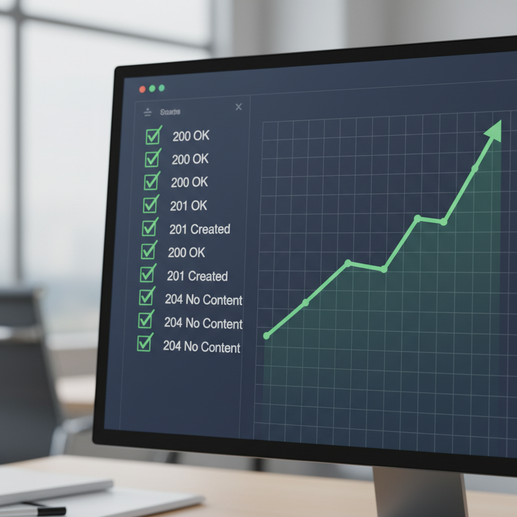 A dashboard showing a real-time feed of indexed pages and successful API pings.
