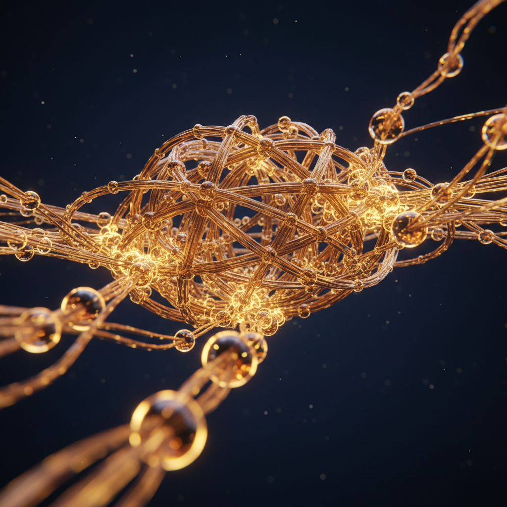 A complex network of interconnected nodes representing a website's internal linking structure.