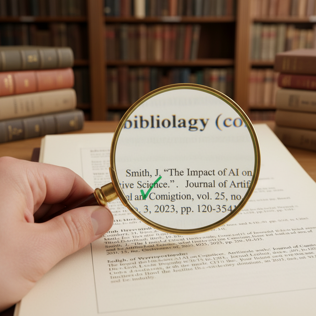 A side-by-side comparison of a handwritten citation and a verified digital database entry.