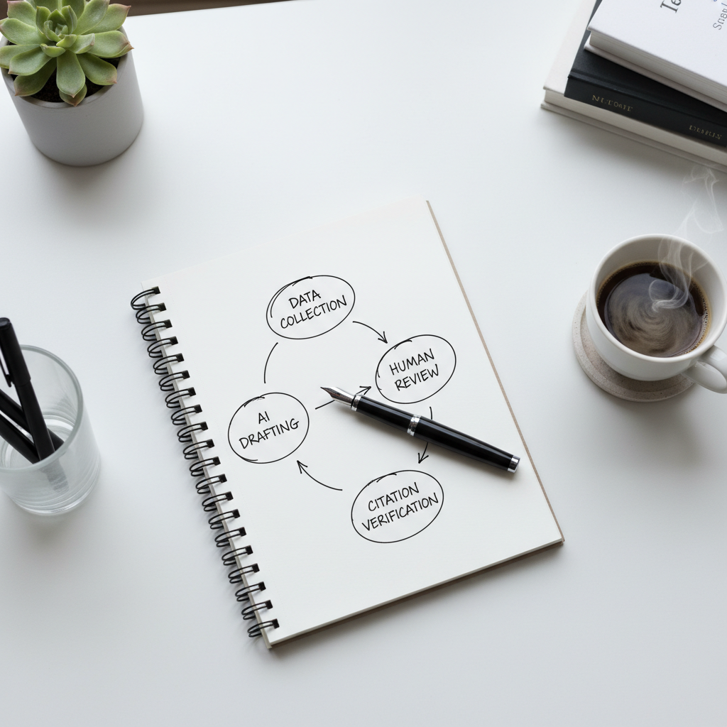 A visual workflow diagram of the AI disclosure process for a thesis.