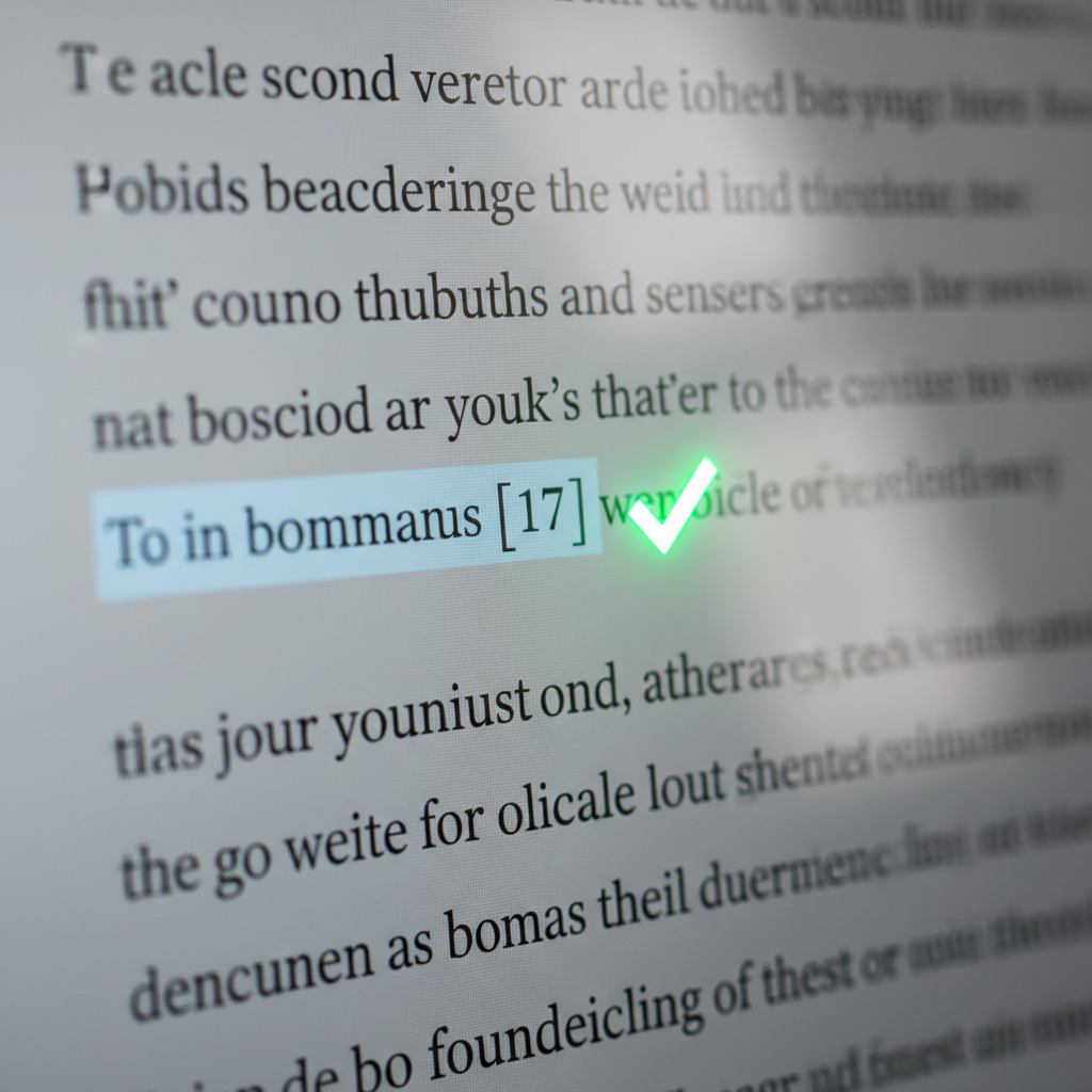 A close-up of a digital interface showing a 'Verified' badge next to an academic citation.
