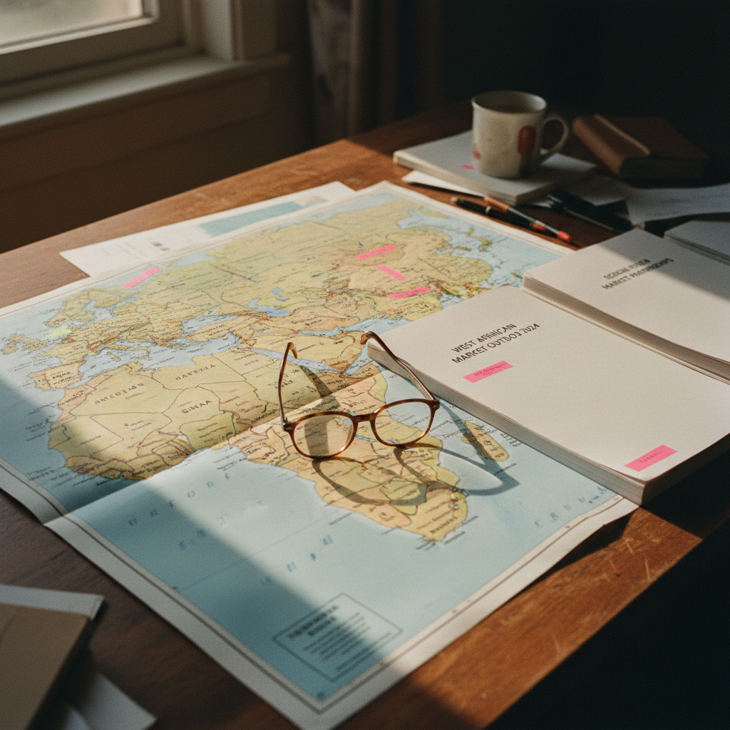 A detailed view of architectural blueprints and economic planning documents on a wooden desk.