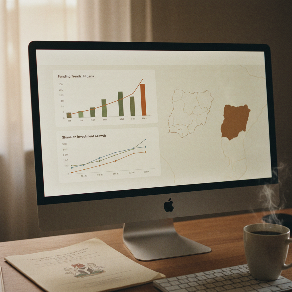 A close-up of a market sensing dashboard on a computer screen displaying data from West Africa.