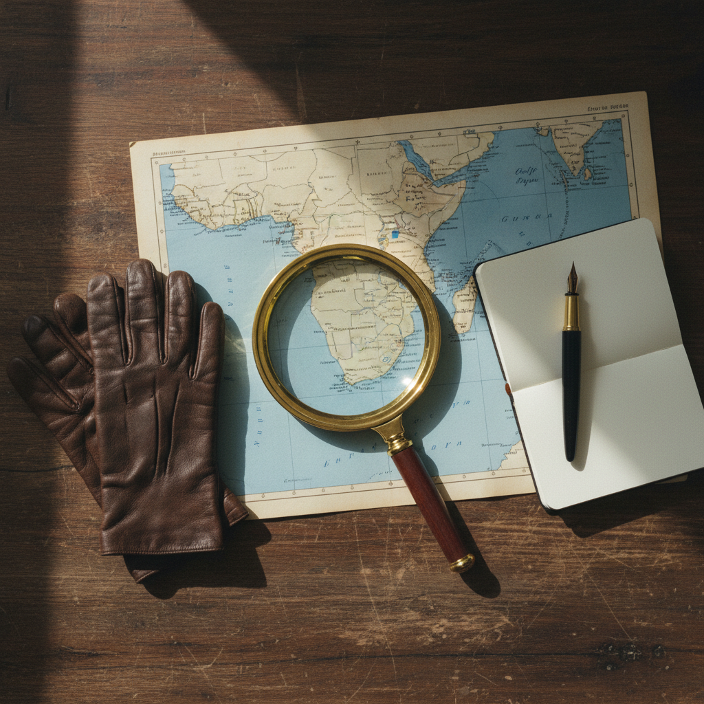 Close-up of a weathered physical map with hand-drawn markings and a vintage compass.