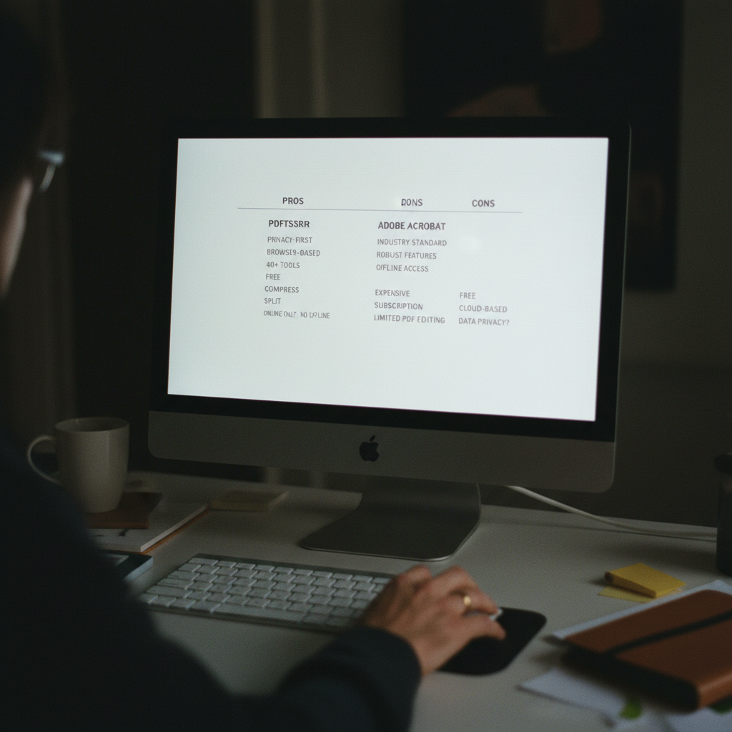 Een vergelijkingstabel van verschillende e-signature opties op een computerscherm.