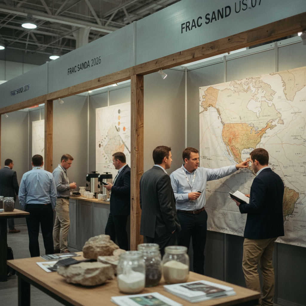 An exhibition floor with professional booths and industry banners.